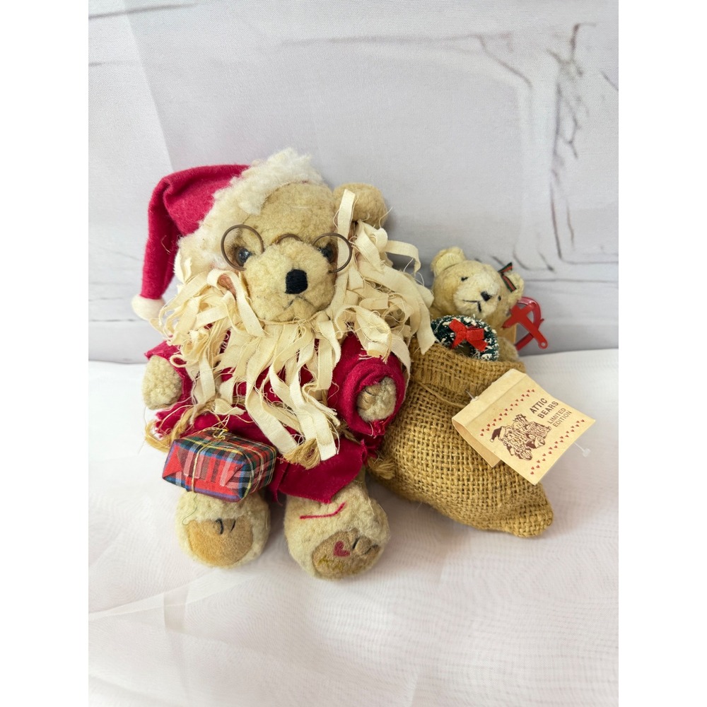 Attic Bears Limited Edition Santa Claus Teddy Bear Primitive Christmas Decor